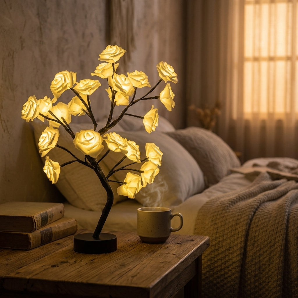 Rose Tree Lamp Decorative Flower LED Table Light - Image 25