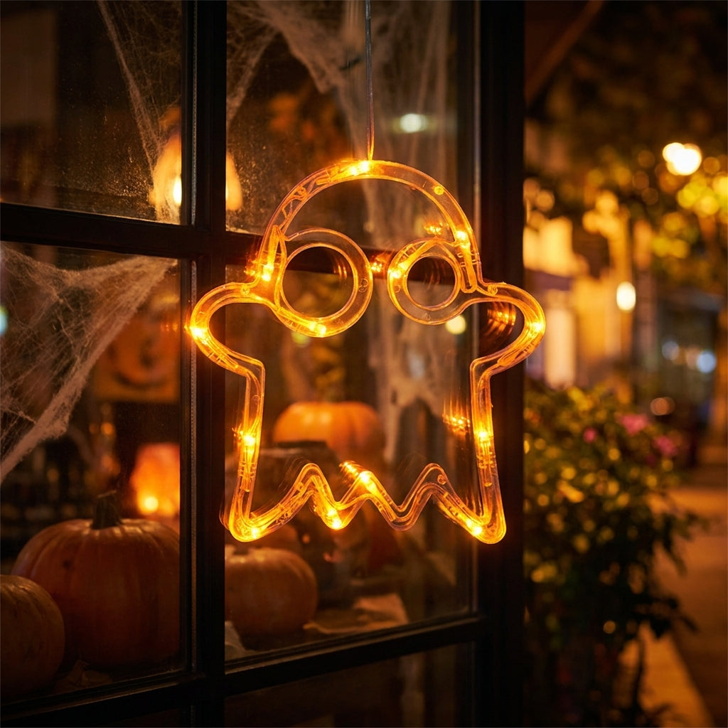 Halloween Window Hanging Lights Orange LED Suction Cup Party Decor - Image 21