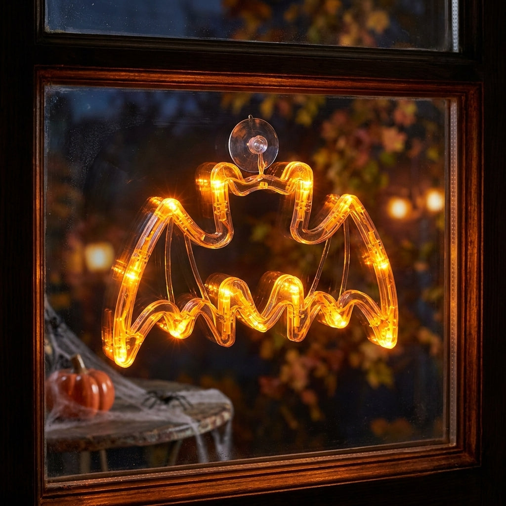 Halloween Window Hanging Lights Orange LED Suction Cup Party Decor - Image 23