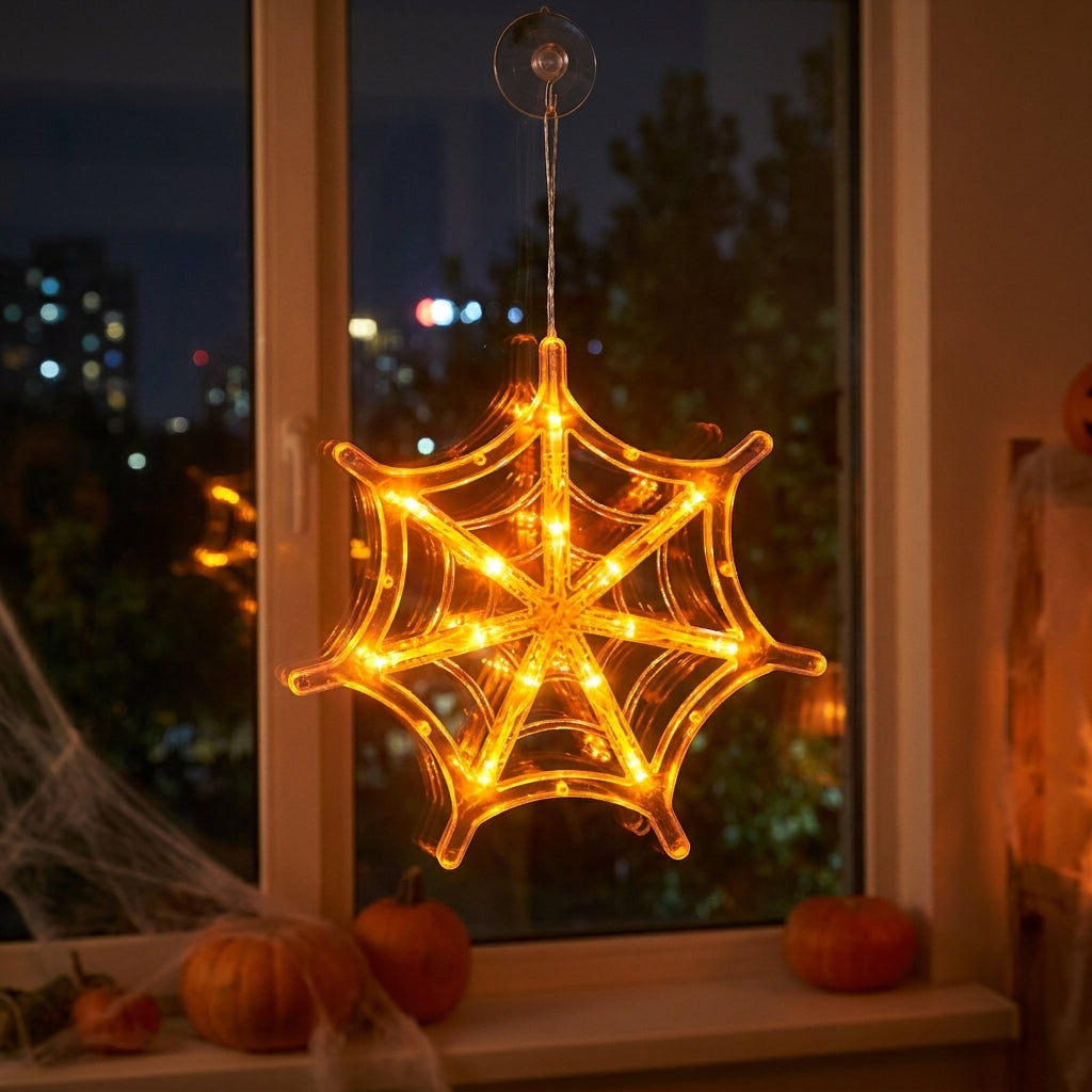 Halloween Window Hanging Lights Orange LED Suction Cup Party Decor - Image 25