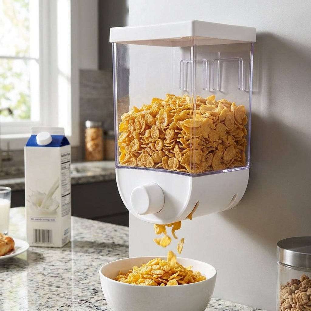 Cereal Dispenser Wall Mounted Clear Dry Food Container - Image 12