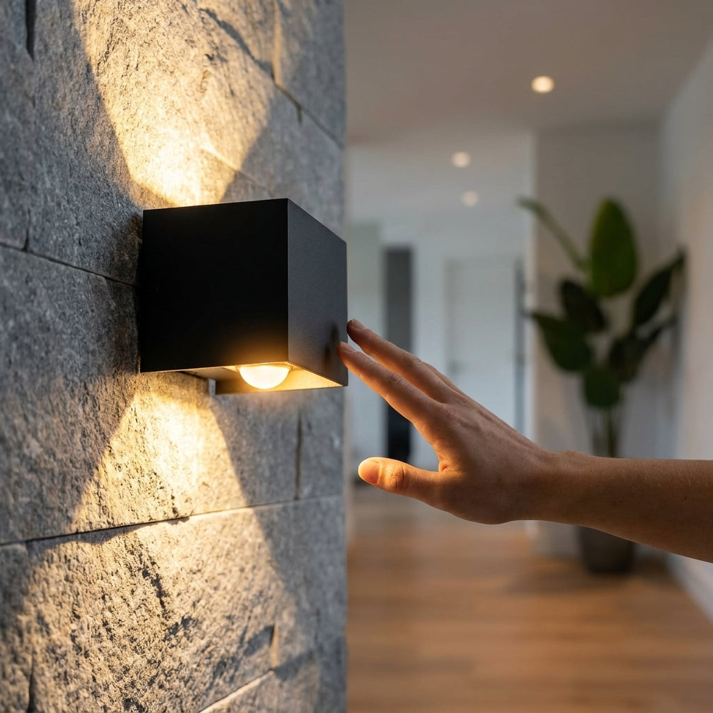 Wall Sconce Night Light Motion Sensor Light Wireless Warm Cube - Image 1