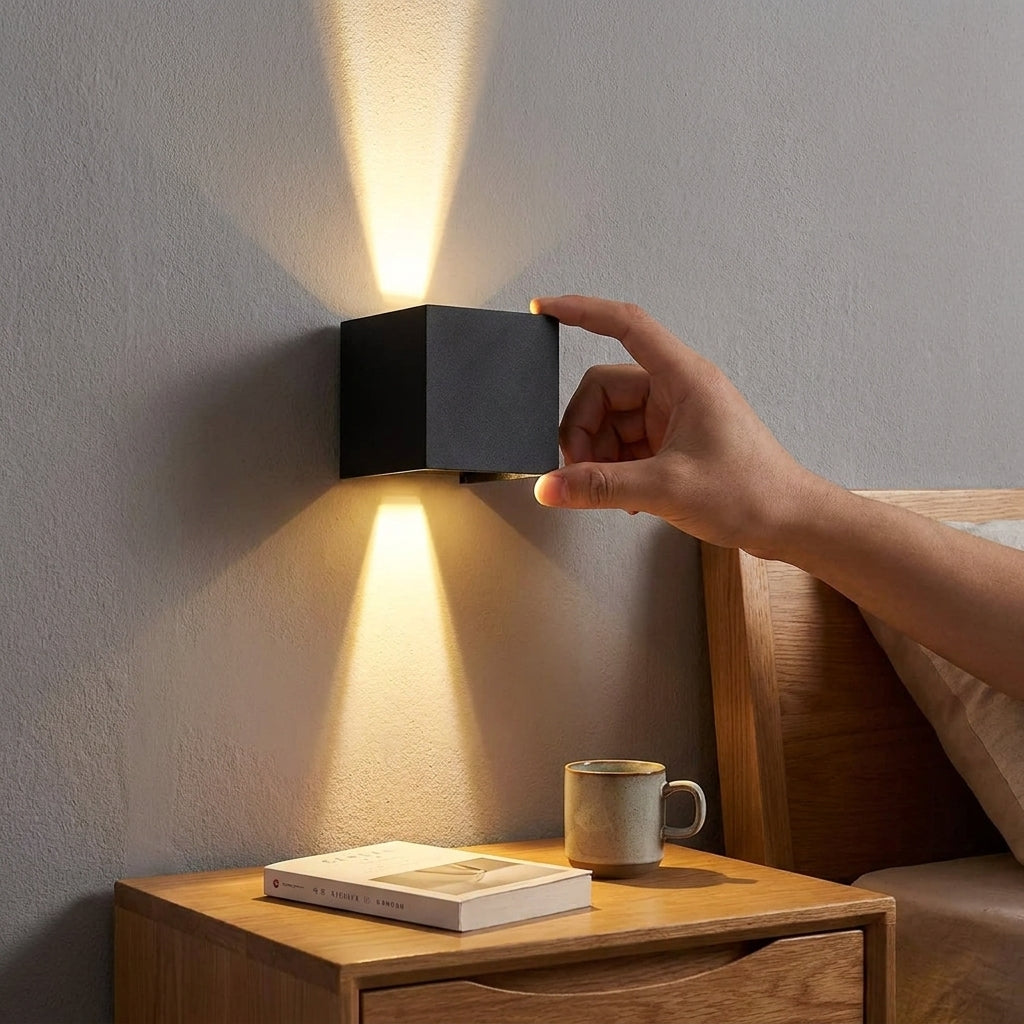 Wall Sconce Night Light Motion Sensor Light Wireless Warm Cube - Image 3