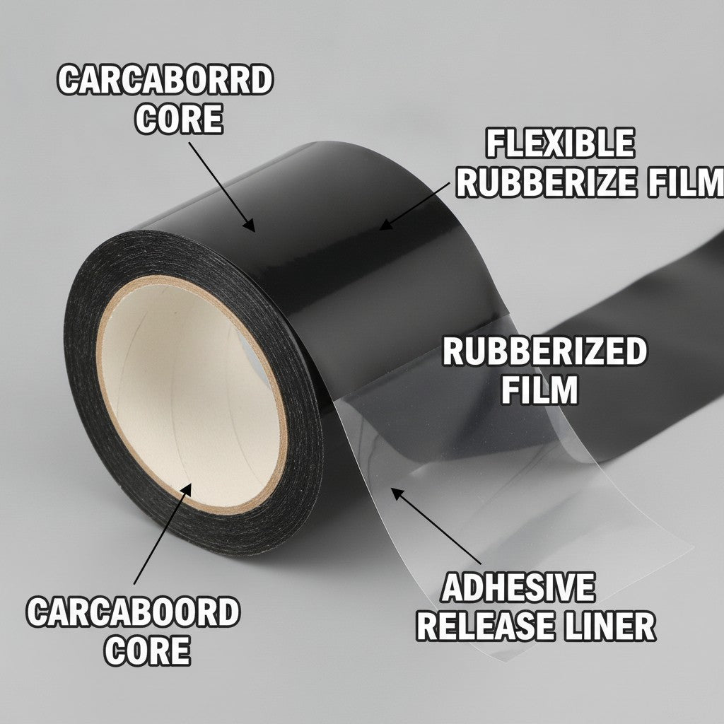 waterproof repair tape roll close-up construction and materials