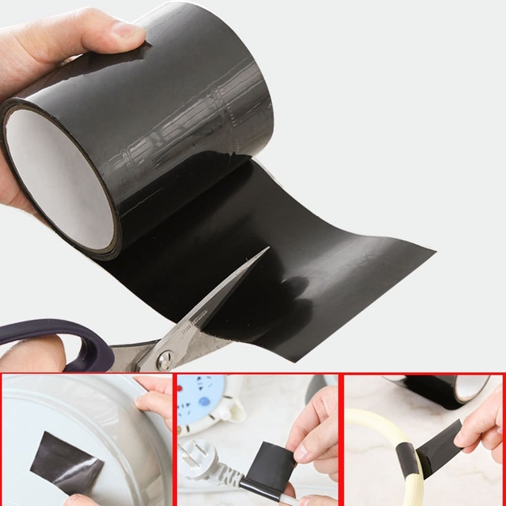 Weatherproof Tape Waterproof Tape Strong Adhesive Tape Black Roll - Image 1