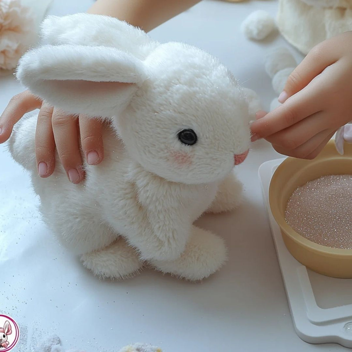 Weighted Stuffed Bunny With Soft Realistic Plush Fur For Cuddling And Comfort - Image 3