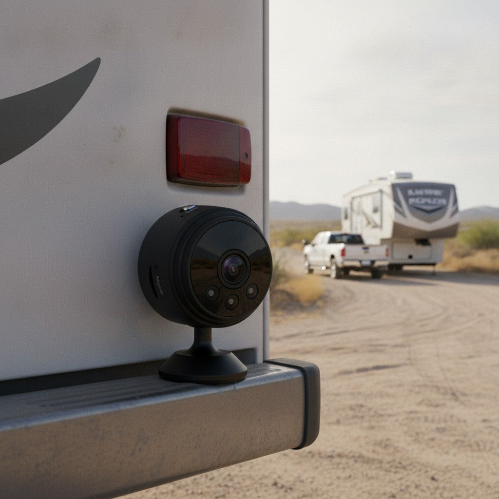 mini wireless camera in use, lifestyle scene