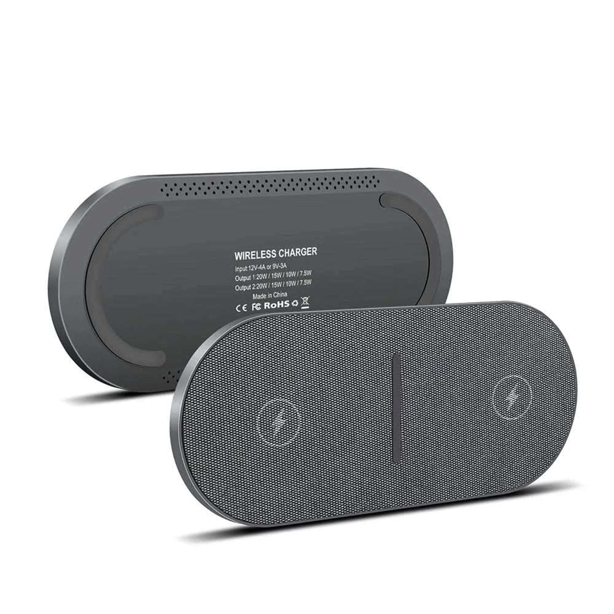 Wireless Charger Device Grey Fabric Round Pad - Image 7