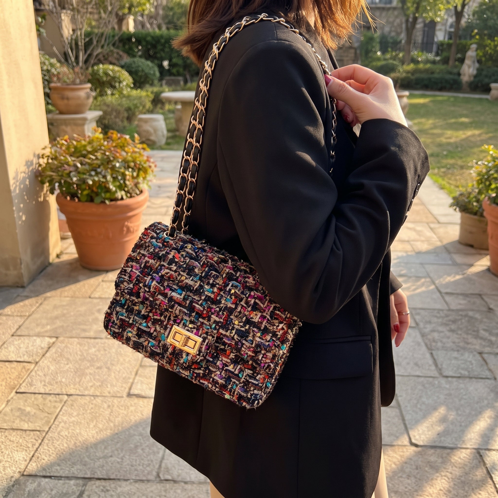 Women's Crossbody Bag Purse Handbag Tweed Everyday - Image 4