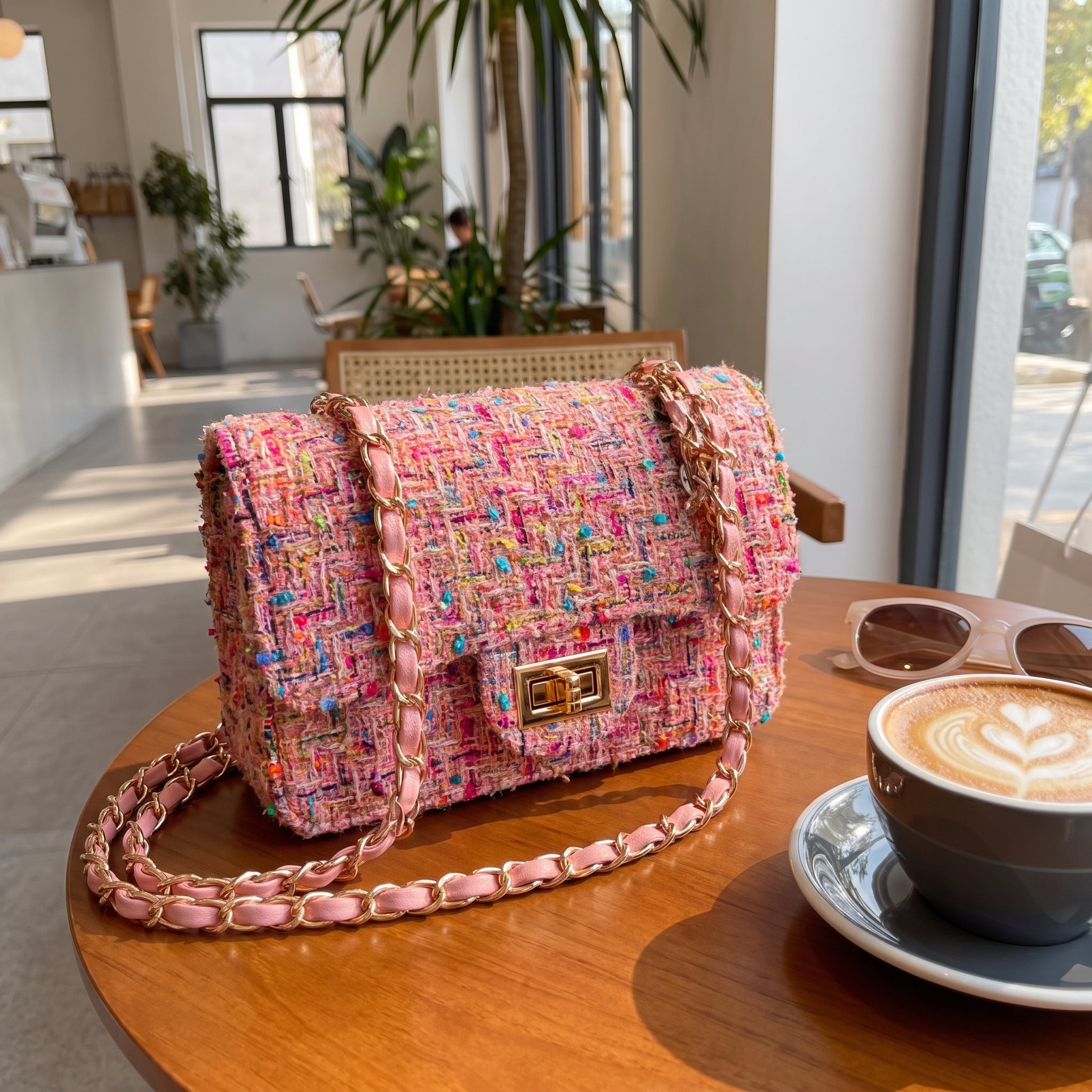 Women's Crossbody Bag Purse Handbag Tweed Everyday - in-use