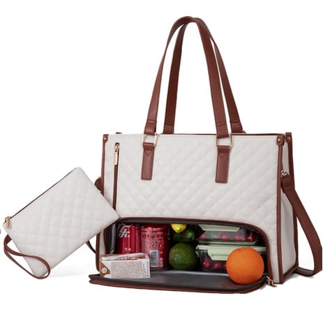 Women's Lunch Bag Insulated Lunch Tote Bag Laptop Bag Quilted Pouch - Image 7