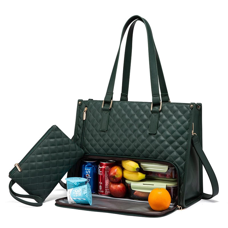 Women's Lunch Bag Insulated Lunch Tote Bag Laptop Bag Quilted Pouch - Image 8