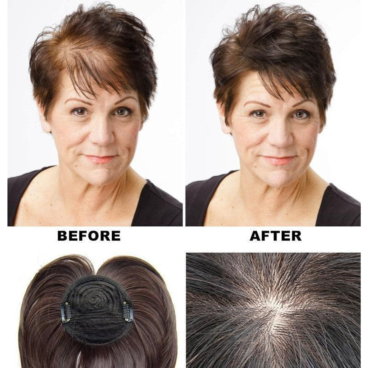 Women's Natural Short Hair Topper - Image 16