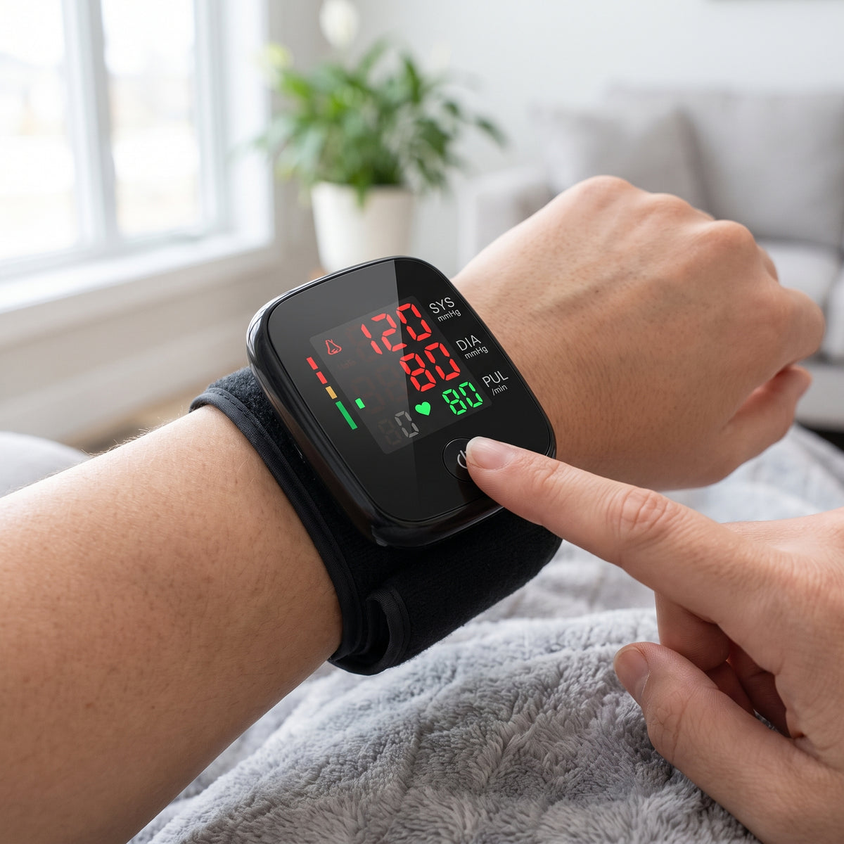 Wrist Blood Pressure Monitor With Touch Display Voice Function And USB Rechargeable Battery - Image 1