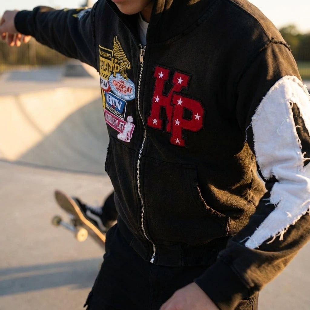 Comfort Hoodie Zip Up Hoodie Full Zip Hoodie Distressed Graphic - Image 4
